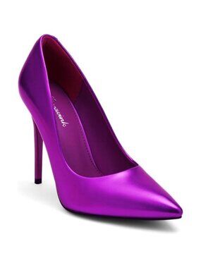4 Inch Purple Womens Pumps High Heels Stiletto Pointed Closed Toe Bridal Shoes